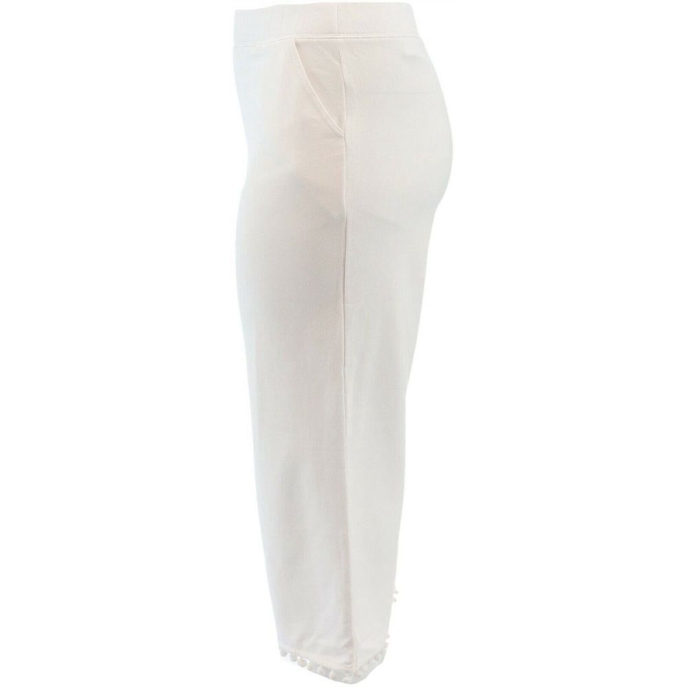 Belle Kim Gravel French Terry Pom-Pom Crop Pants - Picture 3 of 6